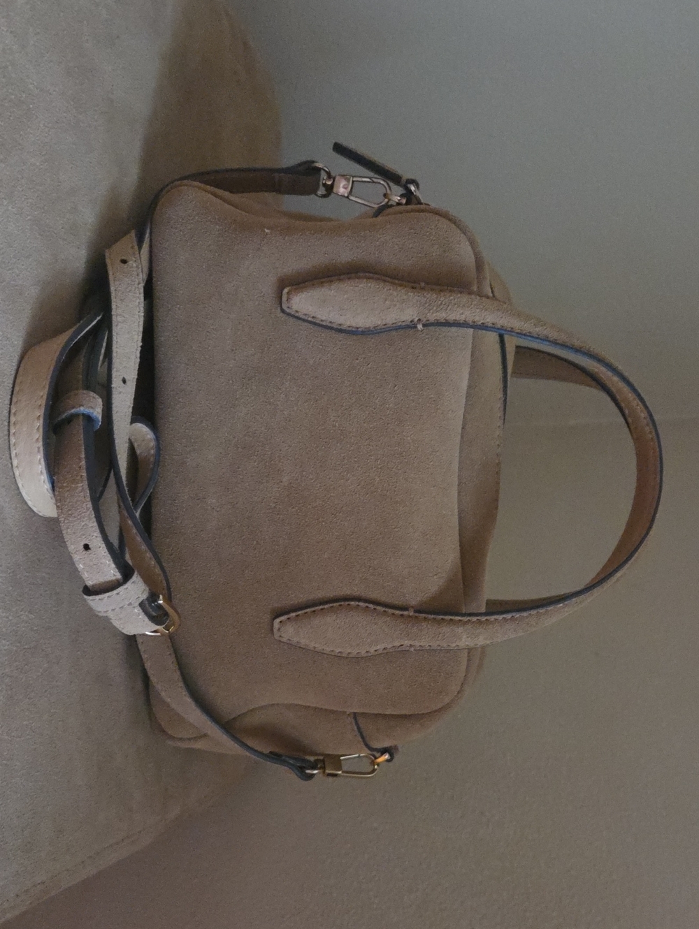 Madewell Tan Suede Handbag W/ Detatchable Strap